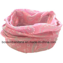 Custom Made Design Printed UV Protection out Door Sports Pink Elastic Multifunctional Buff Headwear